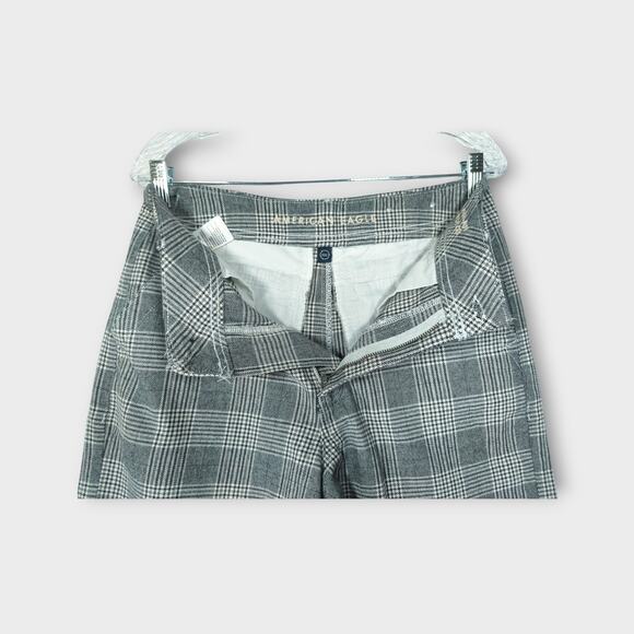 Womens American Eagle Super High Rise Baggy Wide Leg Pants Black White 6 LONG - Picture 5 of 7